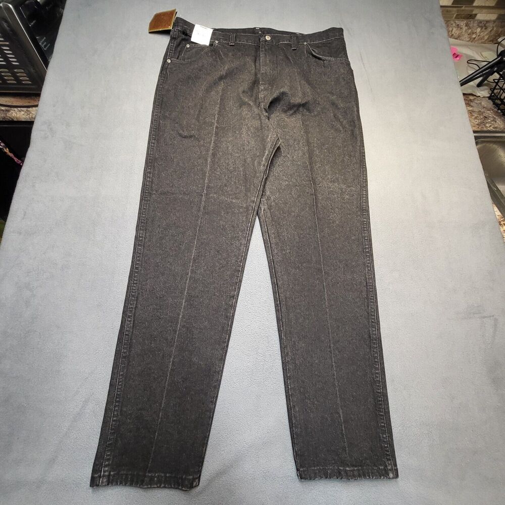NWT Vintage Wrangler Jeans Mens 40x32 Black Deadstock Straight Leg Western Denim